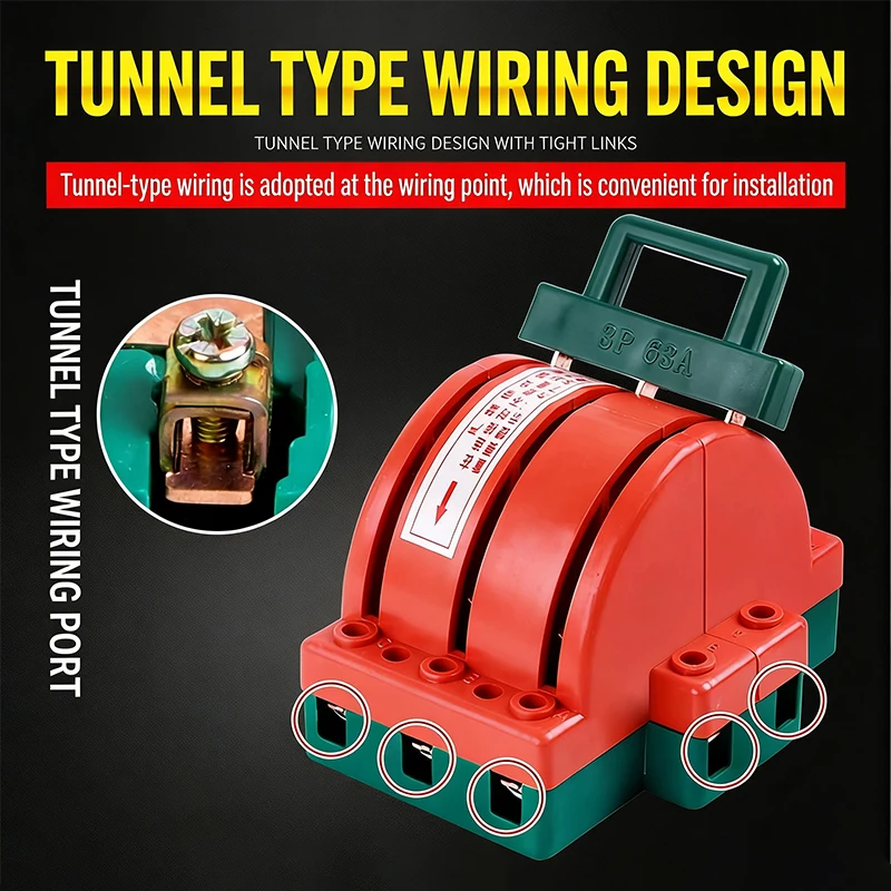 3P 32A double throw switch reversing switch for bidirectional triode dual power manual switch 380V
