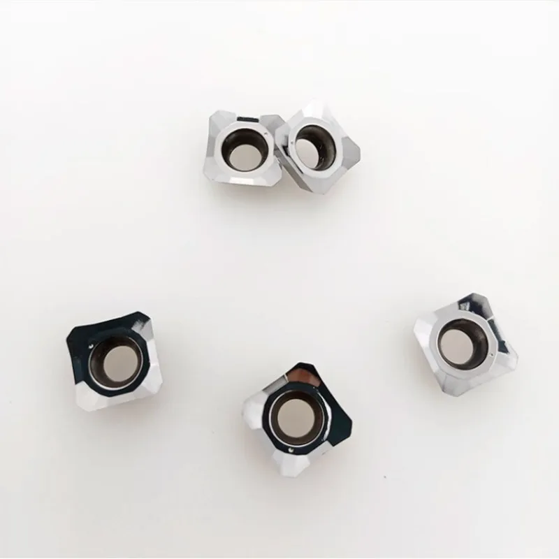 SEHT1204AFFN-X83 Shell-shaped 45-degree Surface Square Milling High-gloss Aluminum Alloy Copper