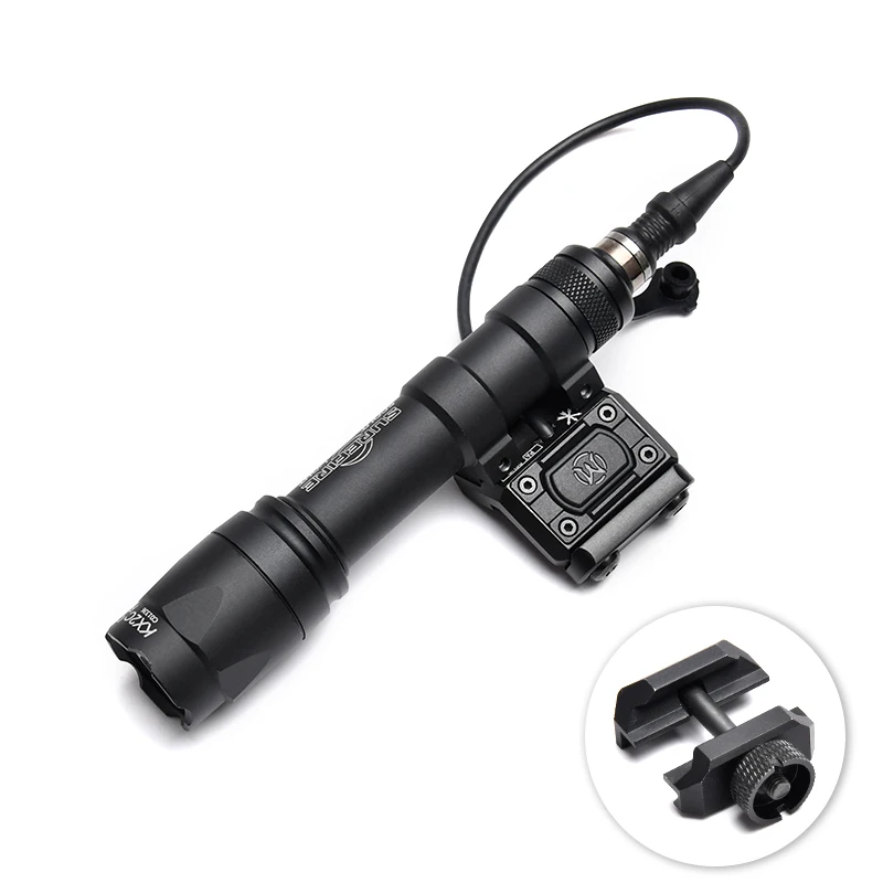 Tactical Surefire M600 High Power 600 Lumens Flashlight Scout Light with Modbuttn Switch Light Mount Base for Airsoft Gun Gear