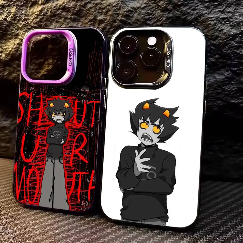 

COOL K-Karkat V-Vantas Phone Case For iPhone17,16,15,14,13,12,11 Plus,Pro Max Colored Silver Plated Inside Cover