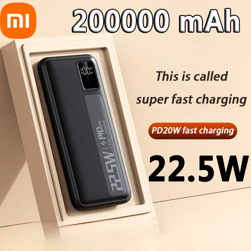 Xiaomi Compact Portable Power Bank 200000mAh Power Bank 22.5W PD Fast Charging Powerbank Portable Battery Charger For Iphone