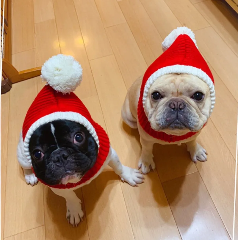 

Adorable Christmas Hat for Dogs and Cats, Adorable Pet Outfits, Cute Knit Winter Warmer Snood Pet Headwear, Pet Accessories