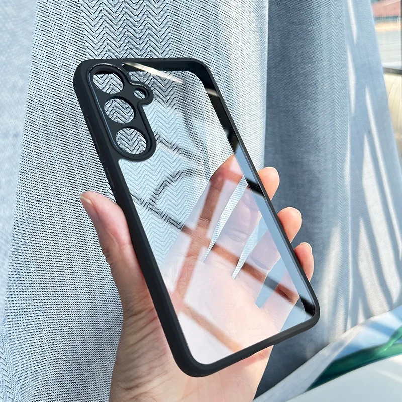 Für Samsung Galaxy S25 Ultra S23 Plus S24 FE Transparent Telefon Fall Für Galaxy A17 A07 A06 A16 A26 A36 A56 A55 A54 A35 A15 A25