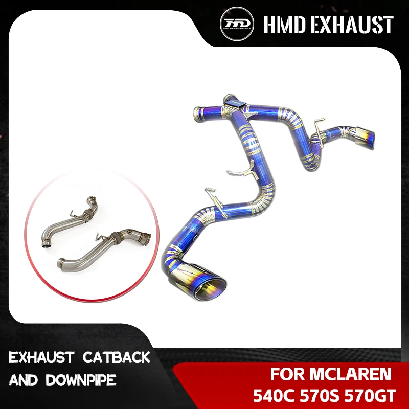

ING Exhaust Ti alloy Catback +downpipe No valve for Mclaren 570S 570GT 540C 3.8T Downpipe Engine Tube Parts System