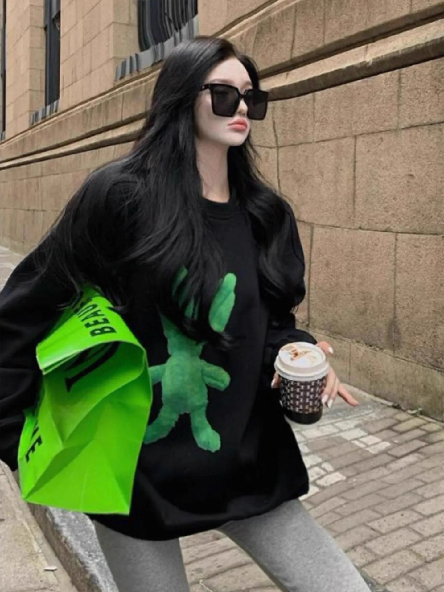 

Женская утепленная толстовка с капюшоном на флисовой подкладке, осенне-зимняя, свободного кроя, с длинными рукавами, удобная, в стиле BF, больших размеров