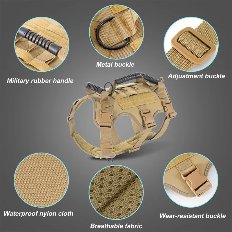2PCS Tactical Dog Vest Harness - No Pull Dog Harness review and price