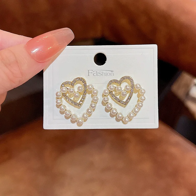 Korean Moonlight Stone Flower Butterfly Geometric Stud Earrings Women Sweet Romantic Date Jewelry Wholesale image 3
