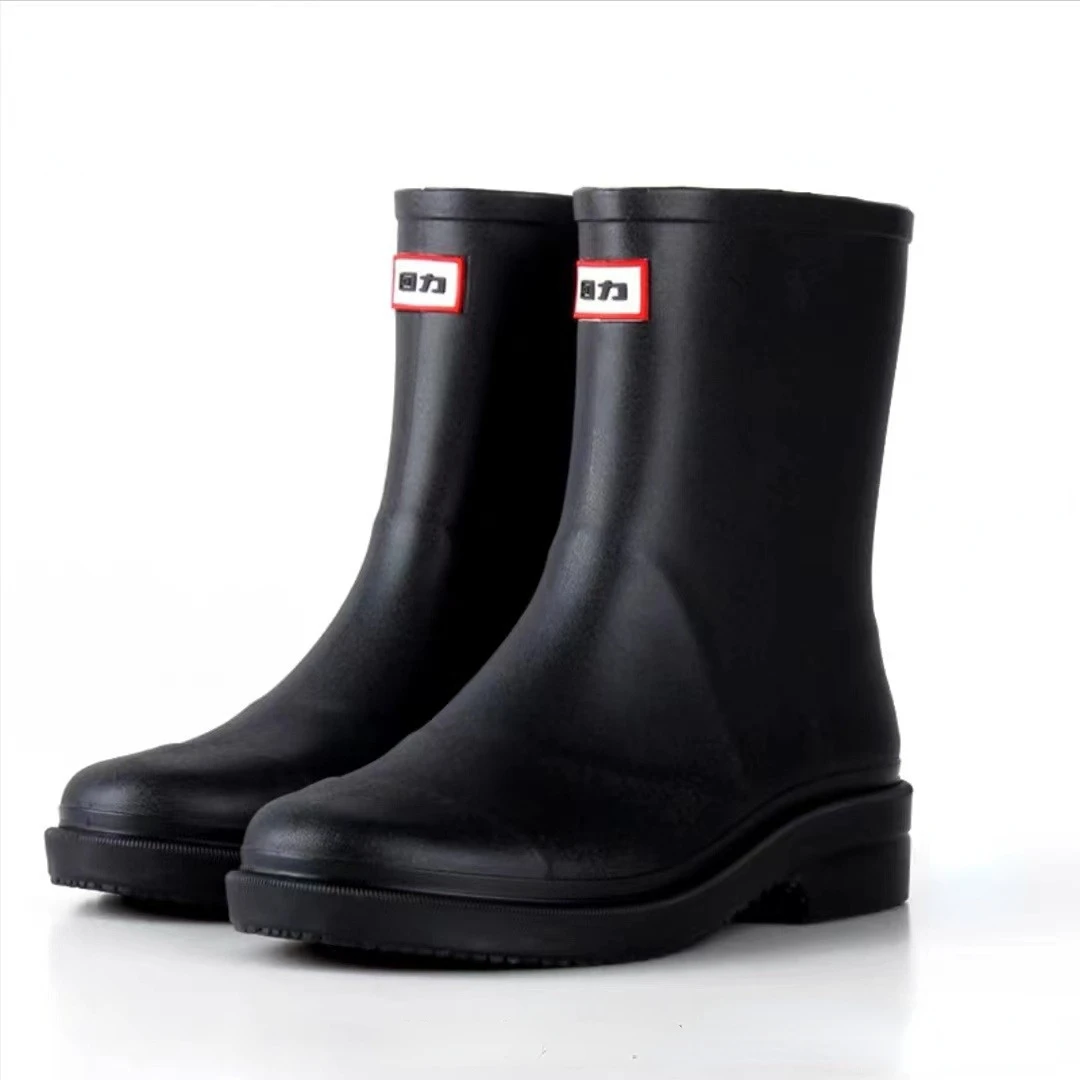 New Women Short Rain Boots Waterproof Rubber Rainboots Female Wellies Boots Non-slip Water Shoes