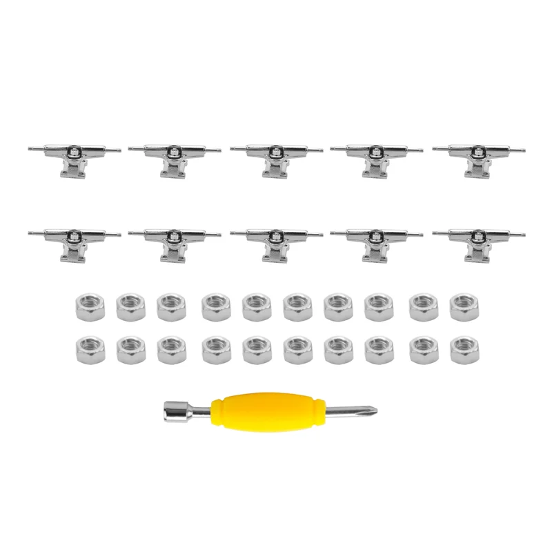 A63T-10 Pcs 29Mm Fingerboard Trucks Finger Skateboard Deck Dengan Mur Dengan Obeng Untuk Finger Skateboards