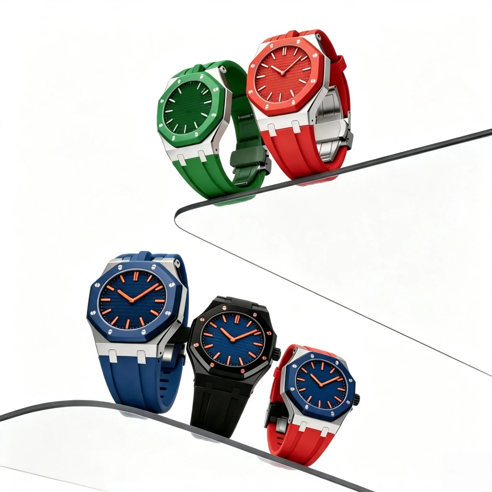 Compatible With SWATCH X AP Royal Oak Pocket Watch Stainless Steel Bezel Case and Rubber Band Mod Kit Replacement Accessories