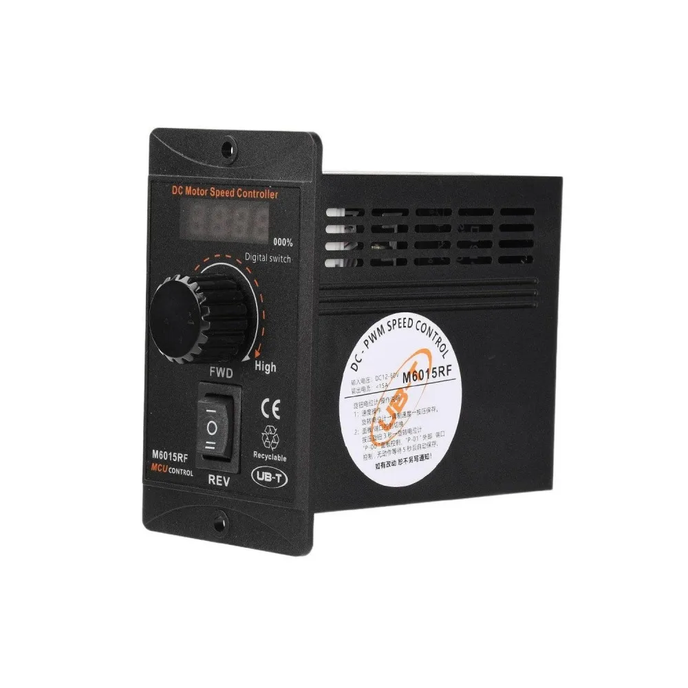 DC12-60V 15A Digital Display PWM Motor Speed Controller 20kHz High Power DC Motor Governor Forward Reverse Electronic Regulator
