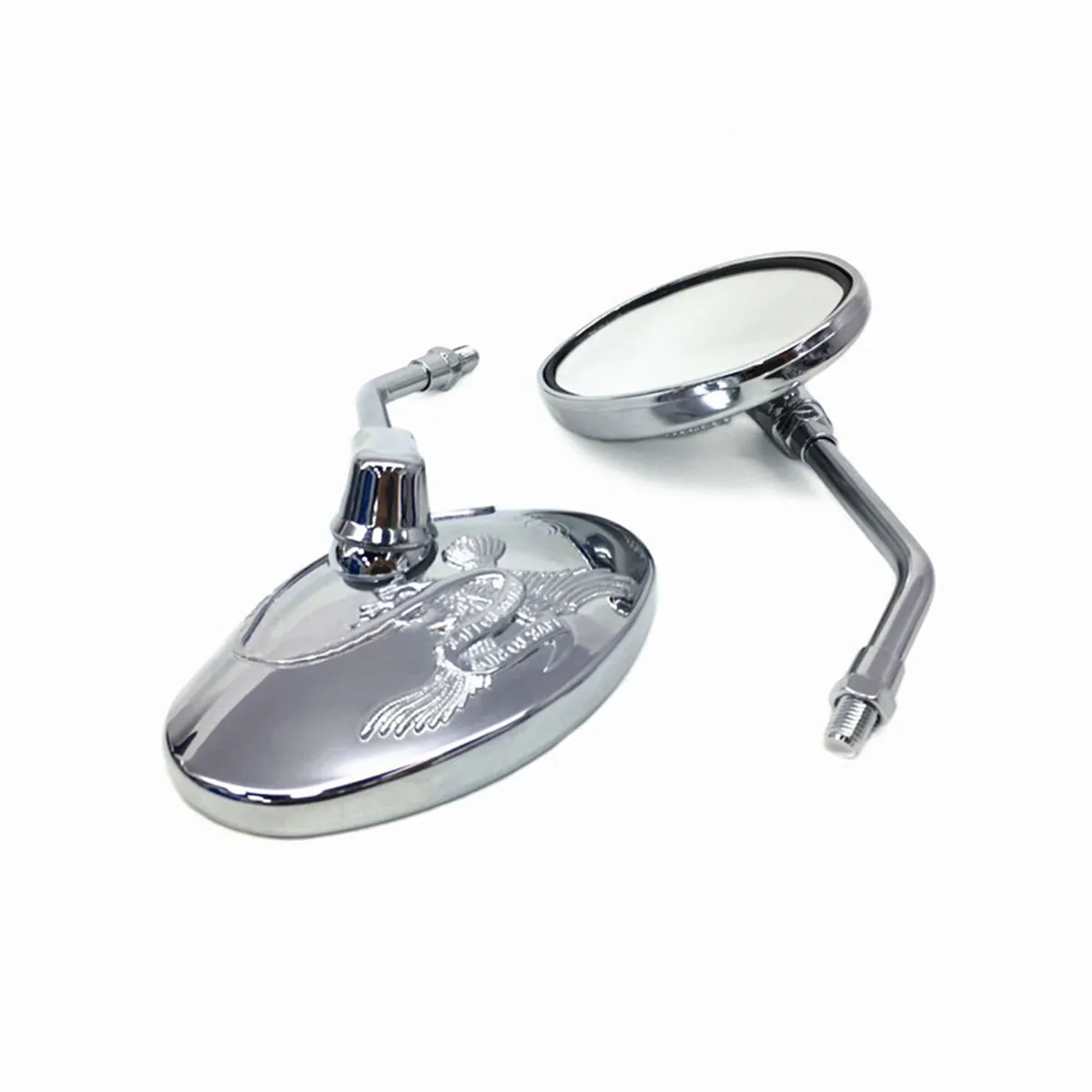 Universal Motorcycle Back Side Mirrors 10mm Threa RearView Bobber For Honda Suzuki Kawasaki Touring Street Bike