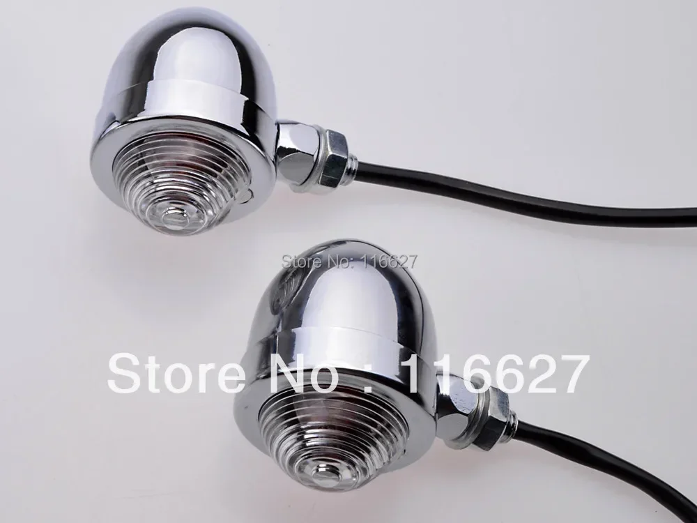 Panhead Chrome Bullet TURN SIGNAL LIGHT For Harley CLubman Bobber Chopper Cruiser Big Dog Streetfigter Cafe Racer Old School