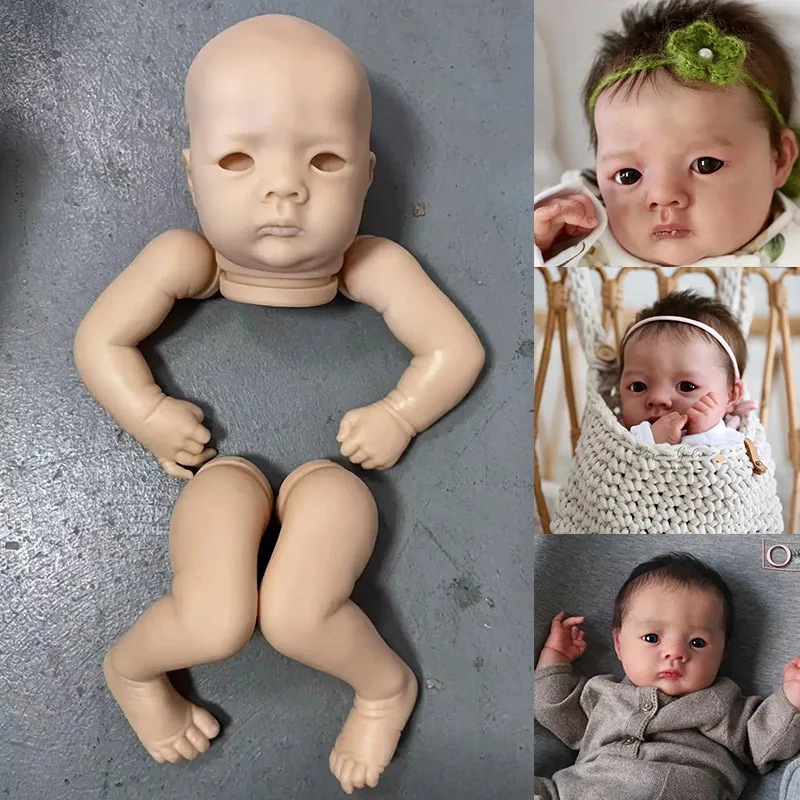 19inch Jule Unfinished Unpainted Reborn Doll Kit DIY Doll parts with Cloth Body and Eyes