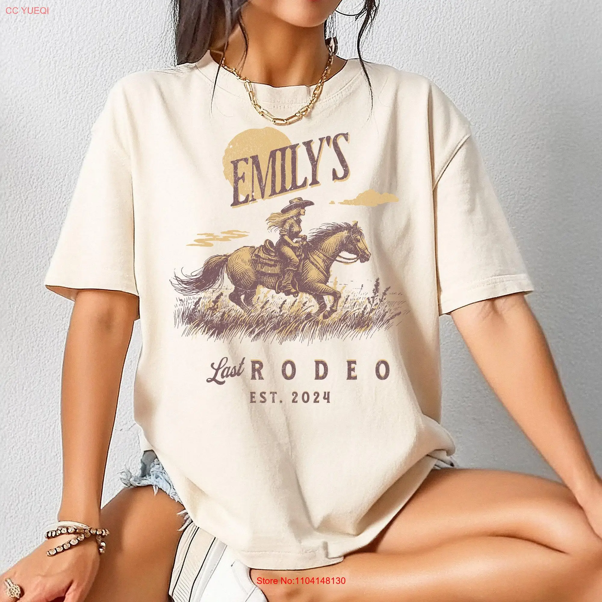 Last Rodeo Bachelorette T Shirt Retro Cowgirl Western Favors Matching Bridesmaids long or short sleeves