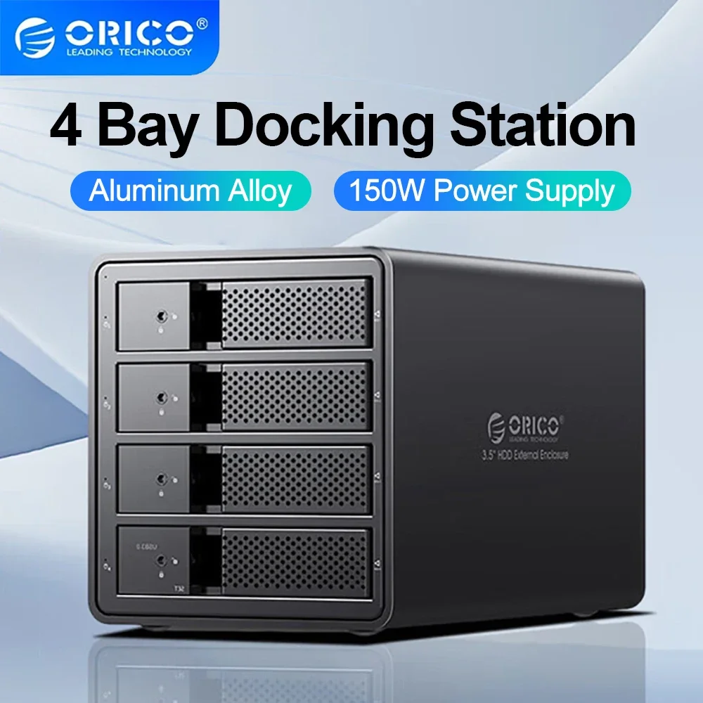 ORICO 3.5 Inch Hard Drive Enclosure Aluminum Enclosure 4 Bay SATA To USB3.0 HDD Docking Station External HDD Enclosure with UASP