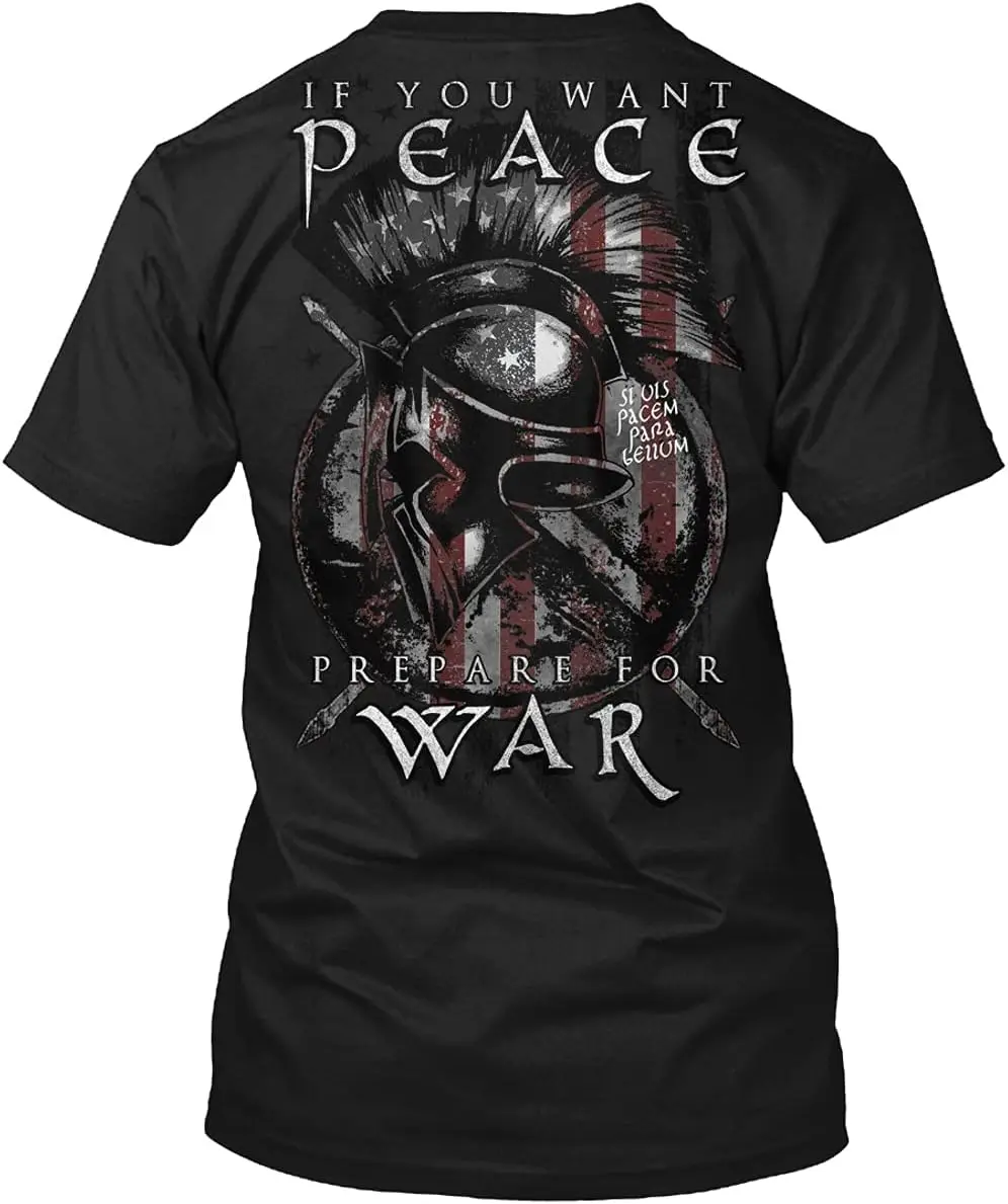 If You Want Peace Tshirt If You Want Peace Prepare for War Vintage Knight US Flag Gift T-Shirt for Men Women