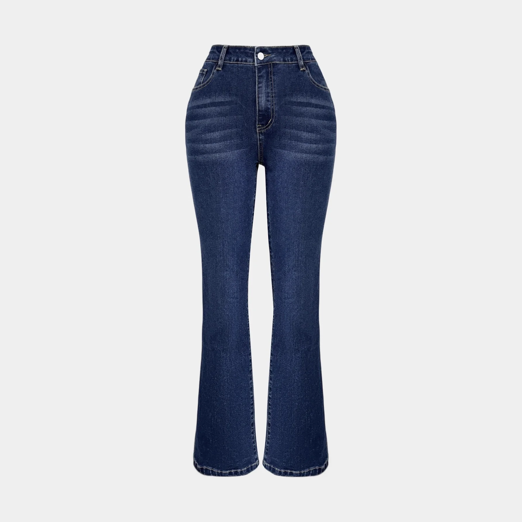 

Bootcut Jeans Woman Low Waisted Women Blue Loose Legged Workplace Tall Show Line Slender Regular Siamese Fold Fall Ins