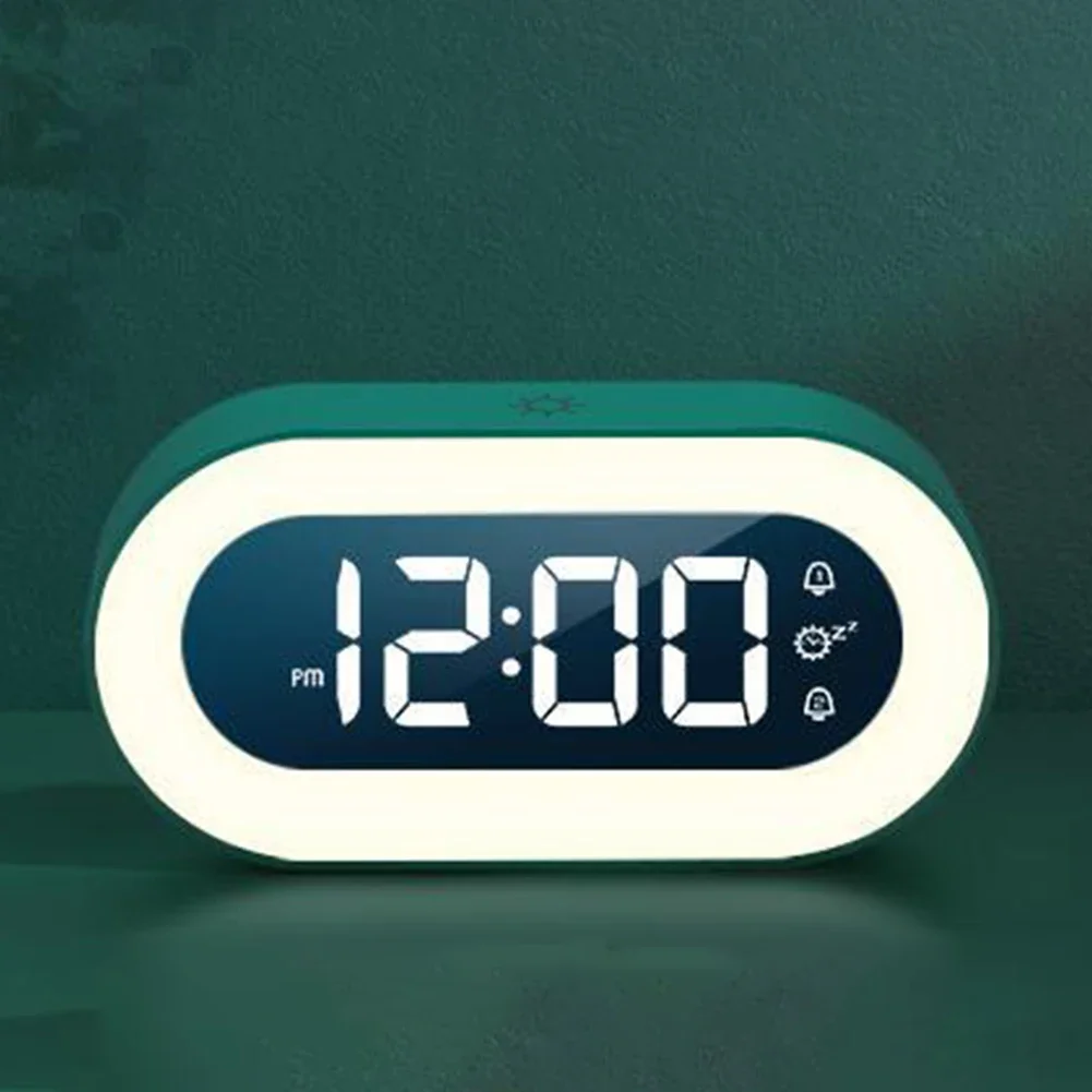

Workday Clock Alarm Clock Thermostats White Yellow ABS Black Design Desktop Clock Green Led Music Music Digital