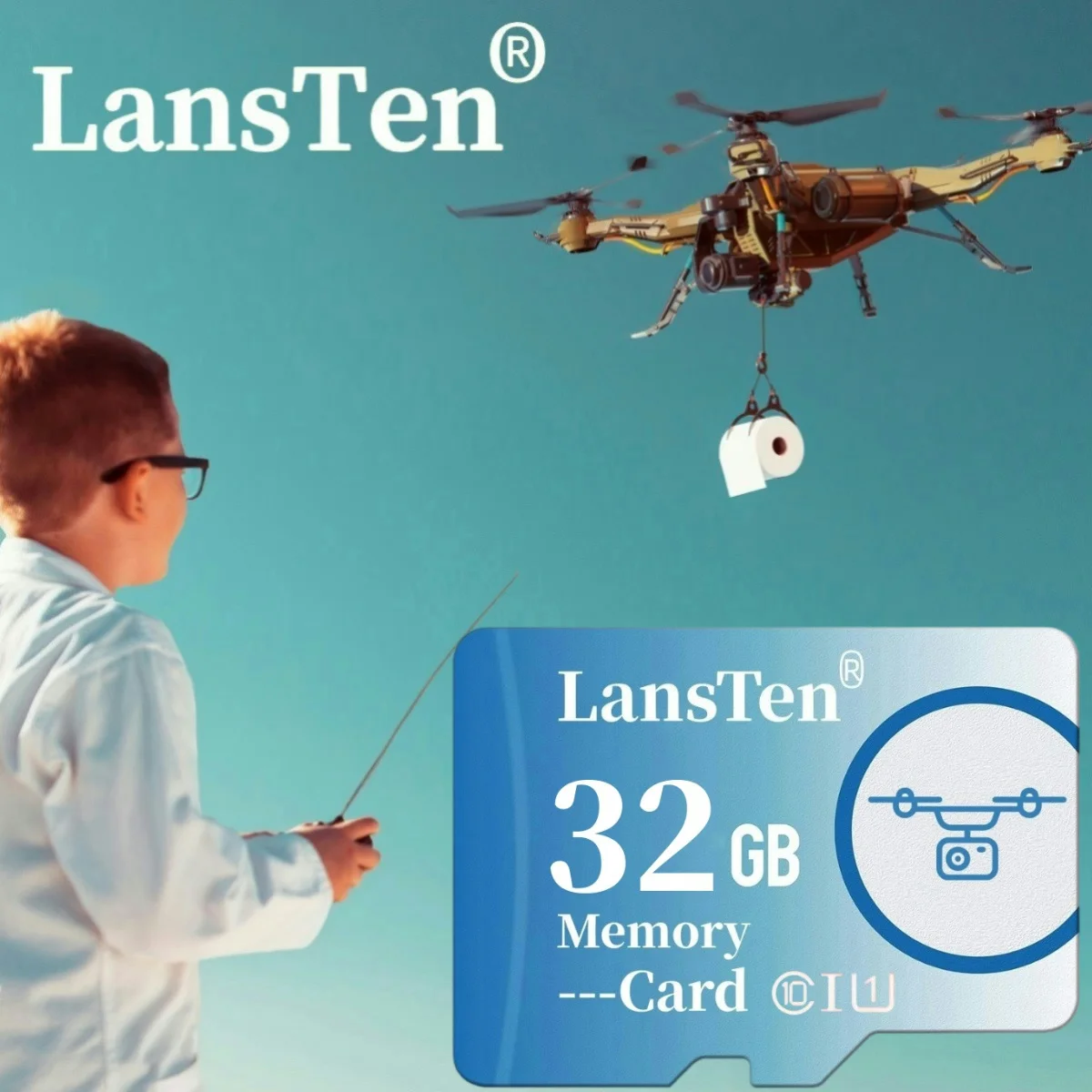 LansTen Memory Card 16GB 32GB 64GB 128GB A1 U3 Class10 Mini TF Card U1 SD Card for Cell Phones Car Devices Computers Drones