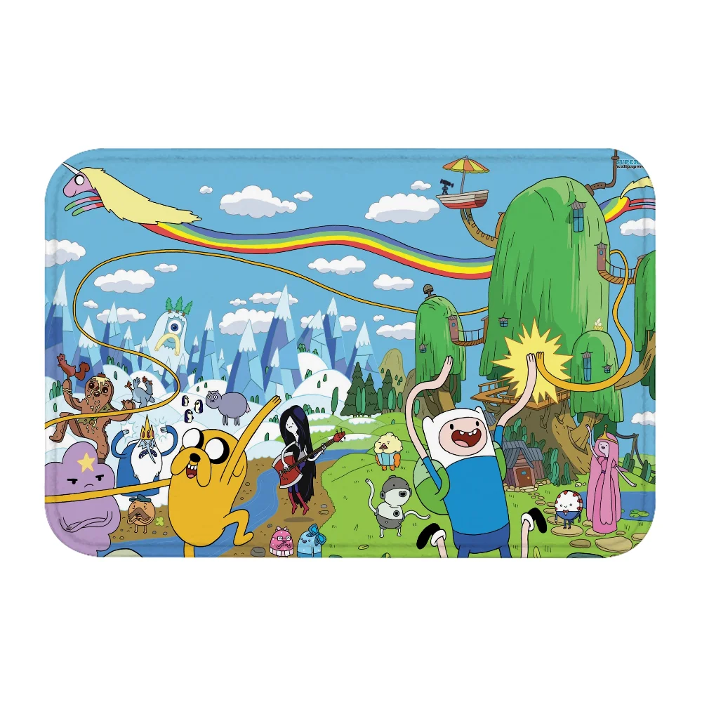 Adventure Time Washable Non-slip Kitchen Rug Room Floor Carpet Door Mat Custom Home Carpets Bathroom Mats Entrance Doormat Rugs