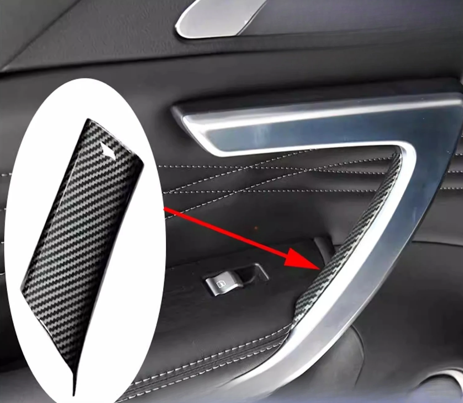 Carbon Fiber Interior Door Armrest Cover for Great Wall for WEY VV7 2017 2018 2019 2020 2021