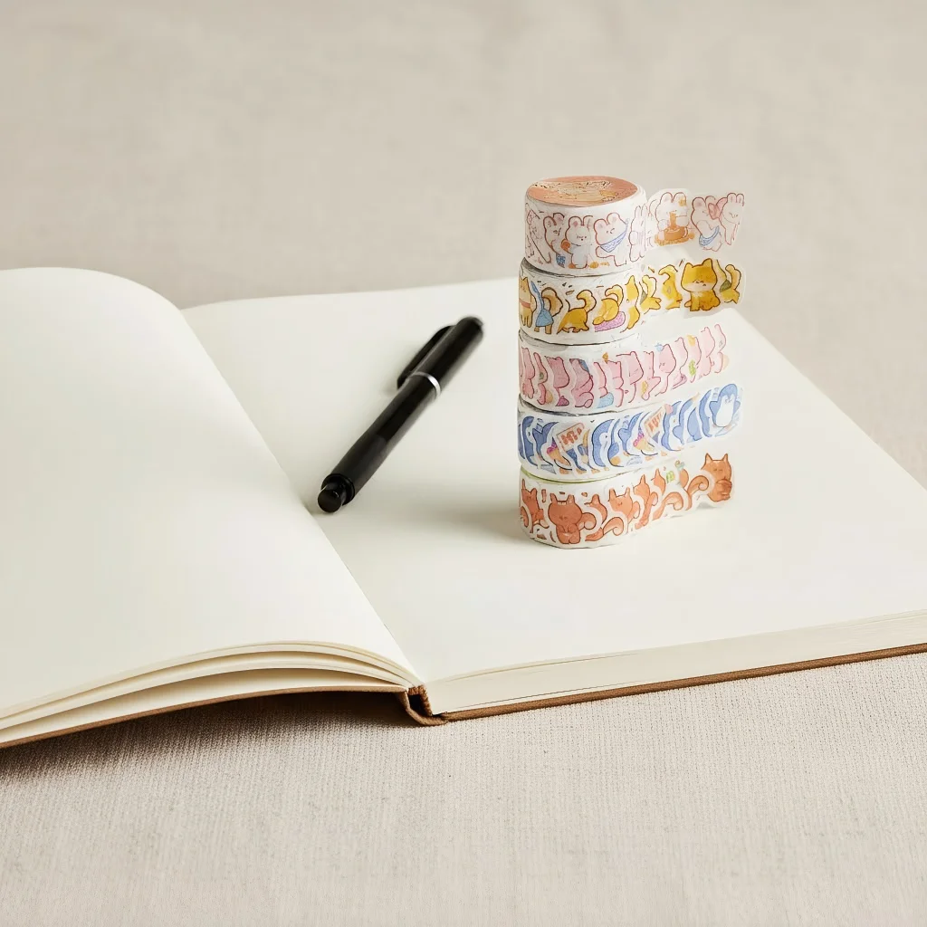 

Animals Cartoon Washi Tape - Circle Stickers for DIY Decorative Diary Planner Scrapbooking