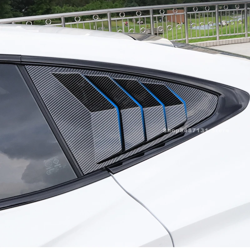 Car Exterior Side Rear Mustang Triangle Vent Window Blinds Louvers Cover Trim for MG 7 MG7 Accessories 2023 2024