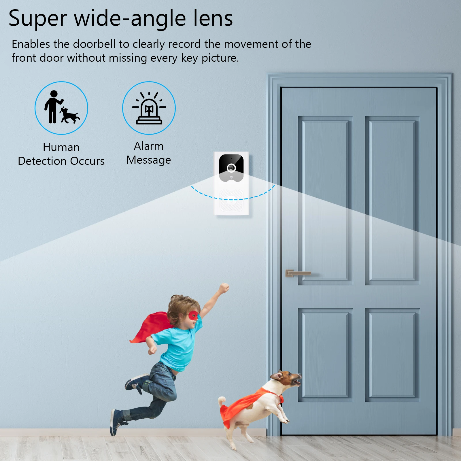 Беспроводной дверной звонок для умного дома, видеозвонок с Wi-Fi и HD камерой ночного видения, охранная защита для жилых помещений