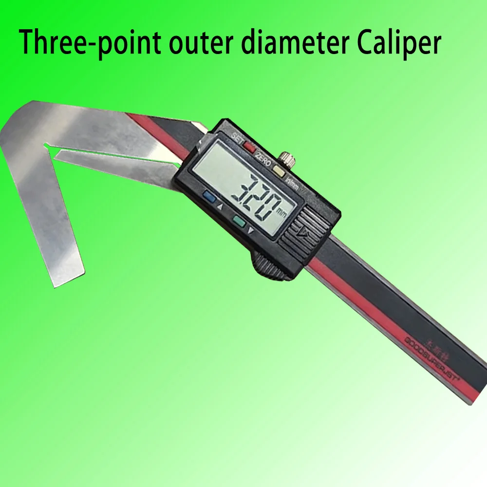 Three-point outer diameter top round Digital vernier caliper measure 3 groove tooth odd Milling cutter drill bit Top outercircle