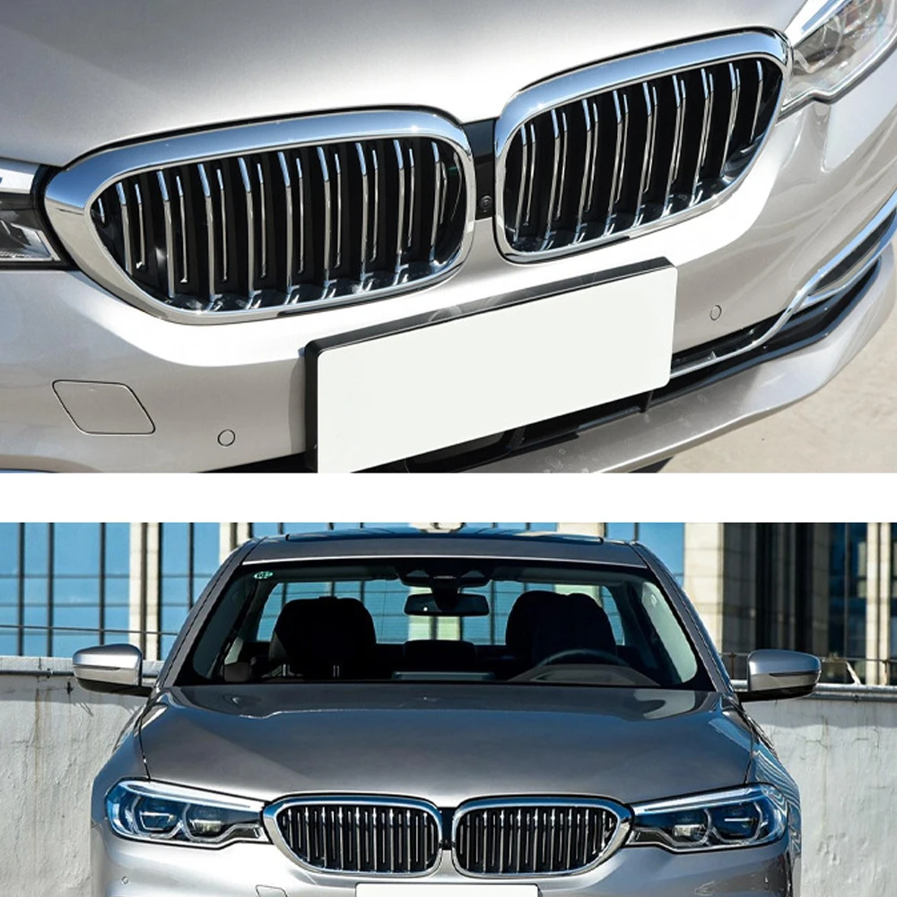 Chrome Car Front Kidney Grille Grill Bumper Hood Racing Grills Left/Right For BMW 5 Series G30 530i 540i 2017 2018 2019 2020