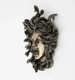 Imagem -03 - Greek Head of Medusa Placa de Parede Resina Fundido a Frio Antique Bronze Finish Escultura da Parede Home Decor Veronese Design Pol Pol