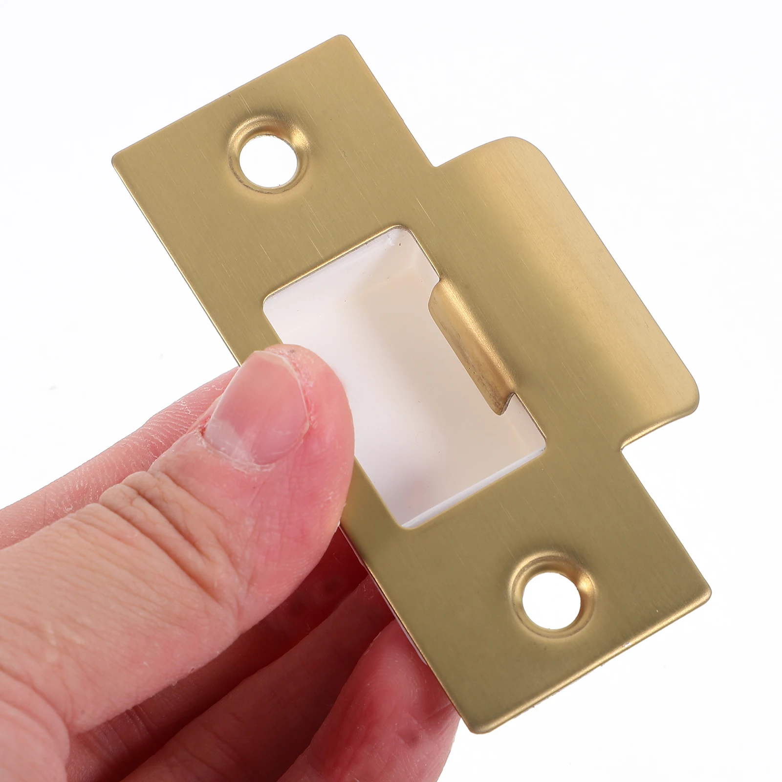 

Adjustable Black Metal Lock Tongue Buckle Door Strike Reinforcement Deadbolt Cover Durable Latch Guide For Interior Exterior