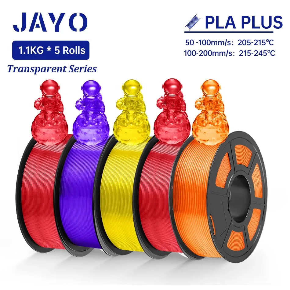 JAYO PLA+, Transparent PLA 5 packs (5.5kg).