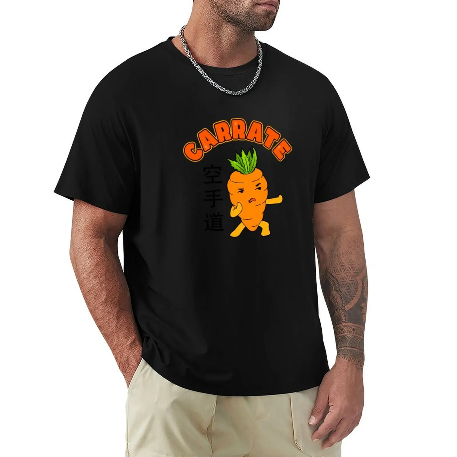 Carrot and karate T-Shirt Casual Loose Short Sleeve Tee for Men