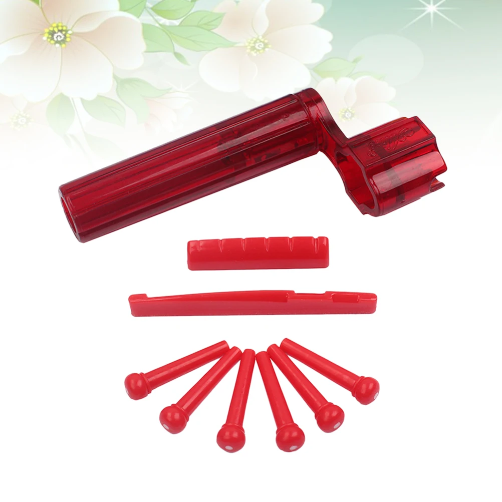

1g08 Red Plastic Guitar Nut Saddle Replacement Kit Easy to Cut for Better Sound