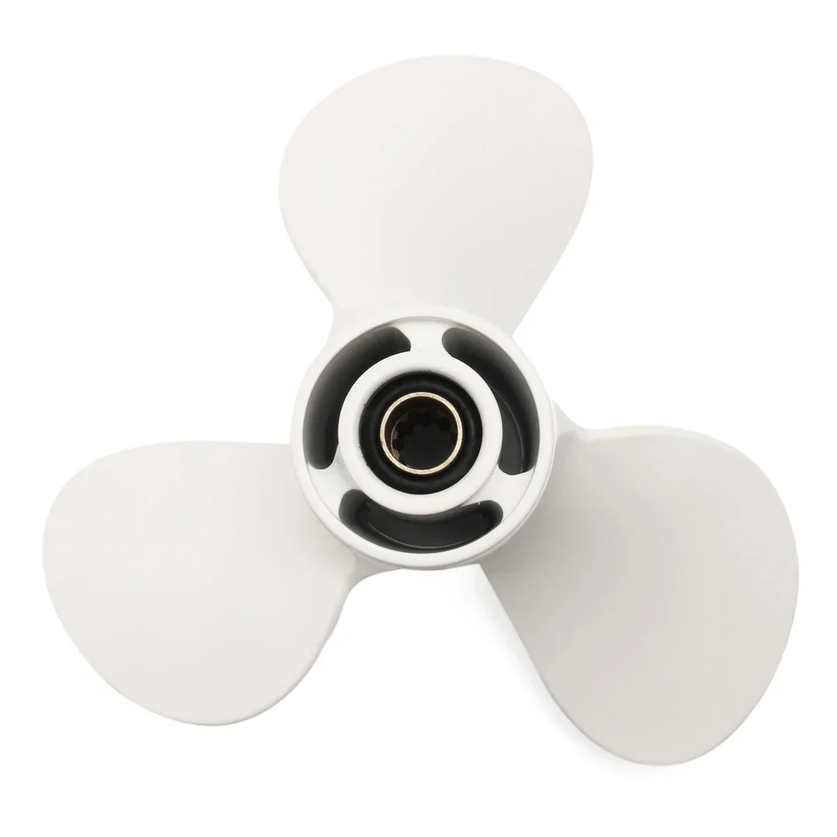 White Boat Outboard Propeller For Yamaha 20-30HP 9 7/8X10 1/2-F Aluminum Alloy 10 Spline Tooth Diameter 72mm 3 Blades Boat Parts