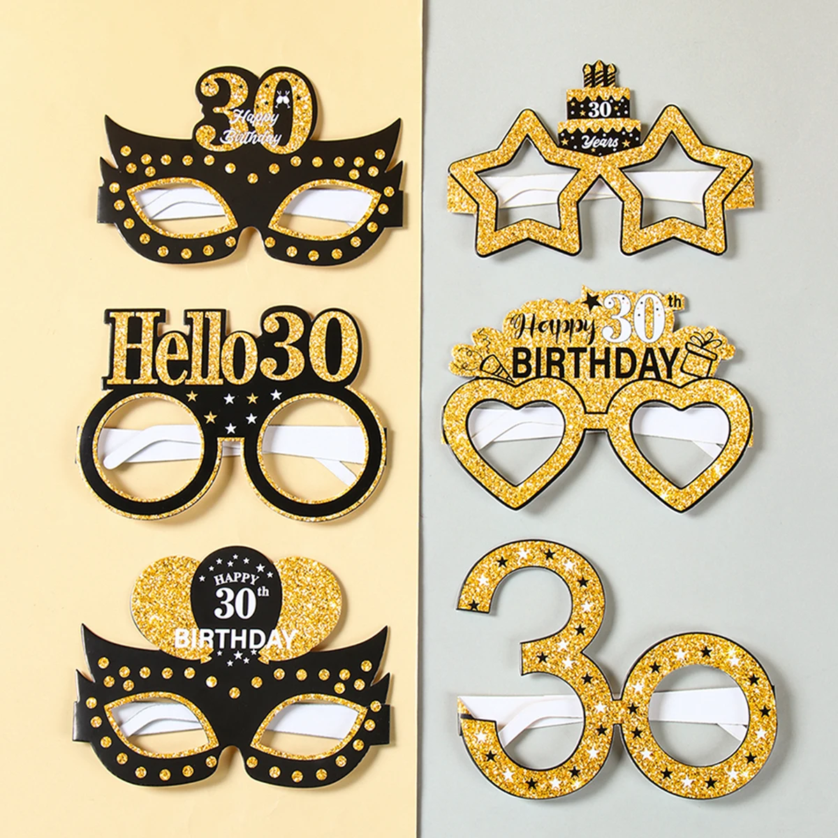 30th 40th 50th 60th 70th أسود عيد ميلاد نظارات التصوير الدعائم احتفال حفلة عيد ميلاد الديكور الكبار الذكرى ديكور