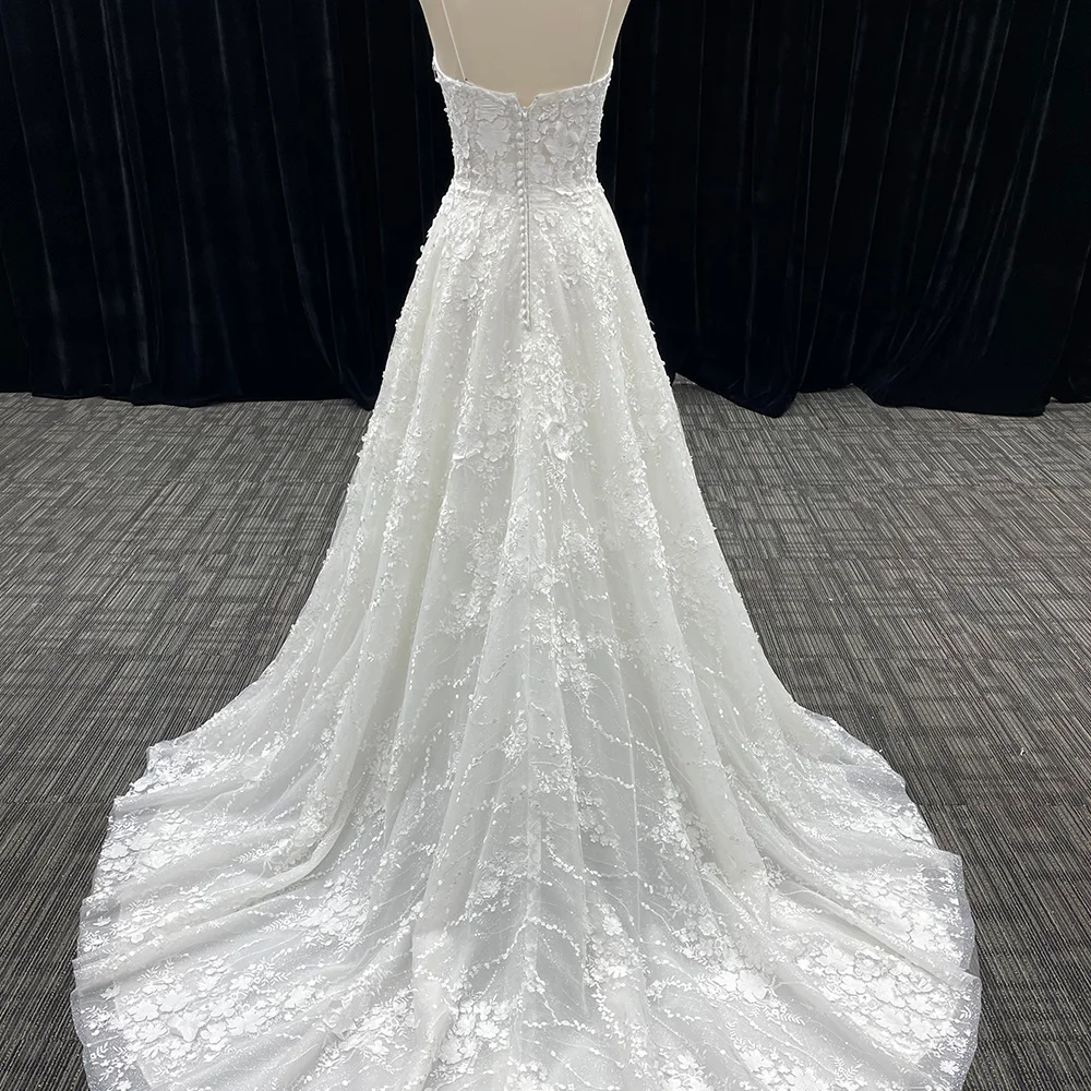 Sexy Scoop Neck Backless Wedding Dresses Zipper Sleeveless A-line Lace Floor Length Exquisite Robes Vestidos De Novia 2024