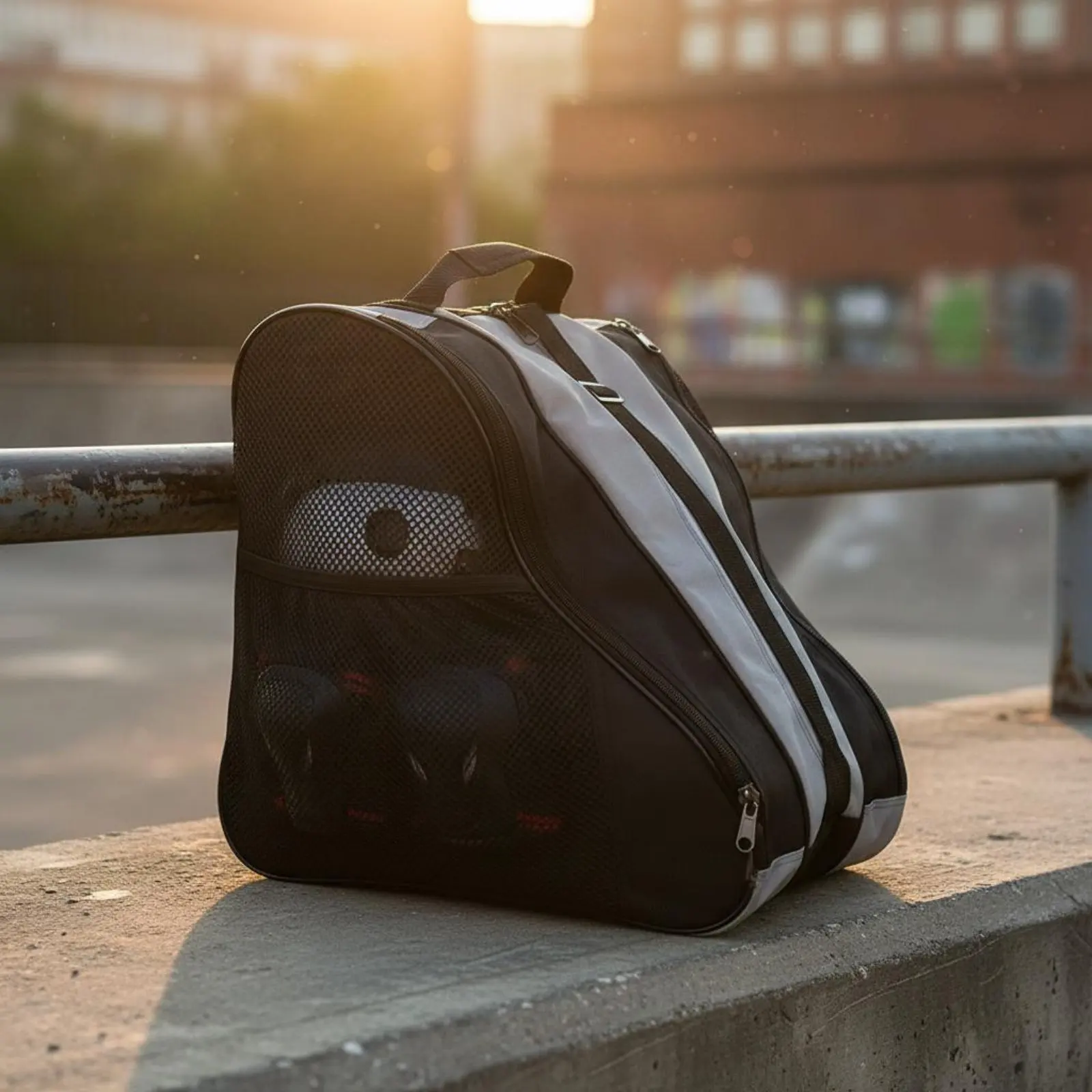 

Wheeled Skating Bag Adjustable Shoulder Strap Ice Skating Bag Long-Lasting Large Capacity for Adults, Storage, Travel