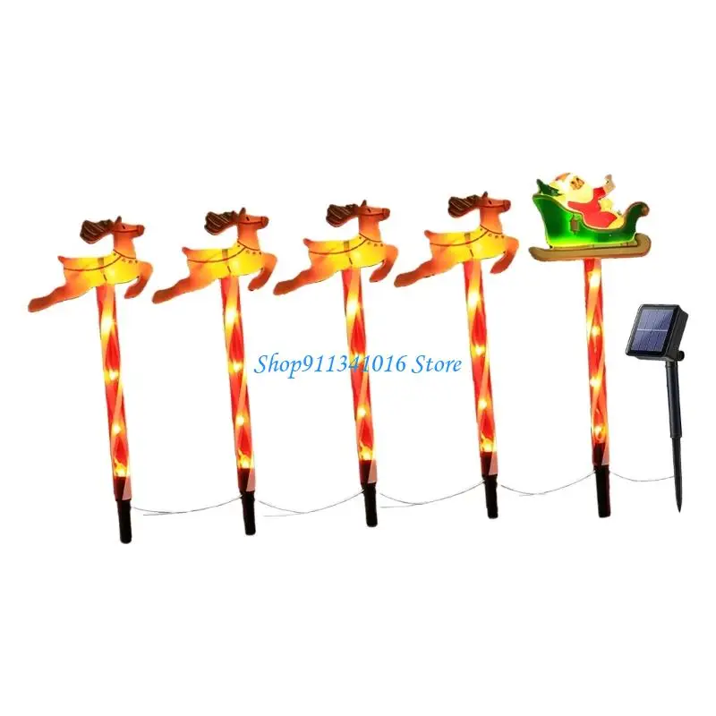  Pack of 6 Solar Christmas Stake Lights Offering Energy Saving Brightness Throughout the Night for Sustainable Decoration