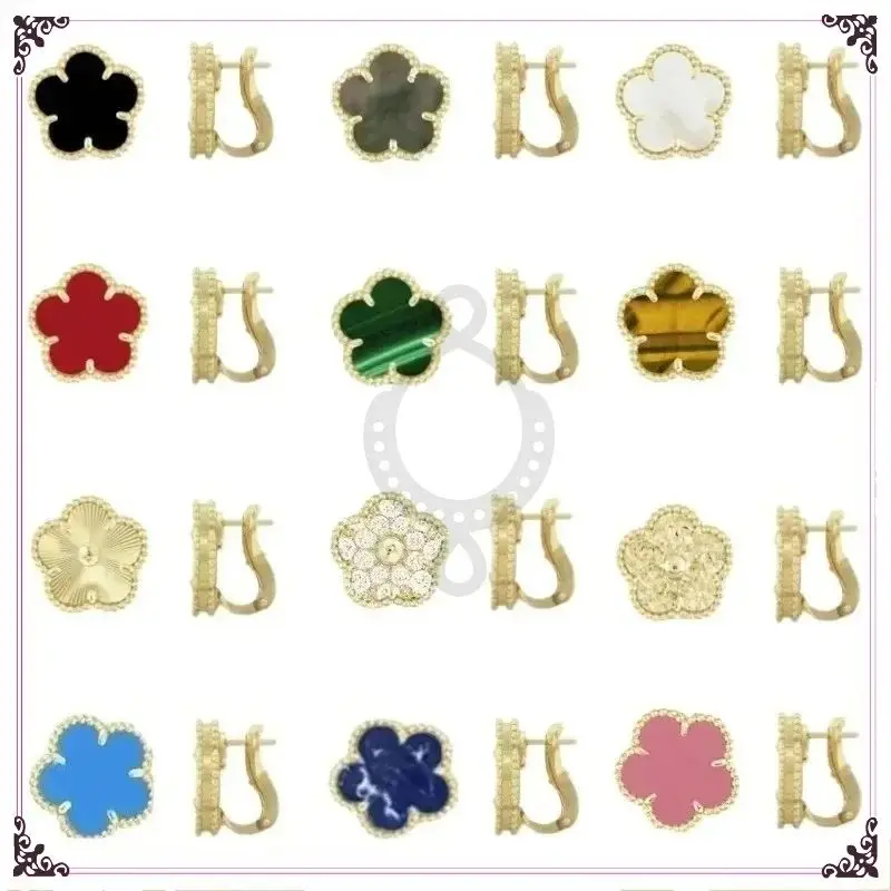 

Fashionable Natural Fritillaria Four Leaf/Five Leaf Stud Earrings Classic Design for Women Daily Wear New Exquisite Jewelry