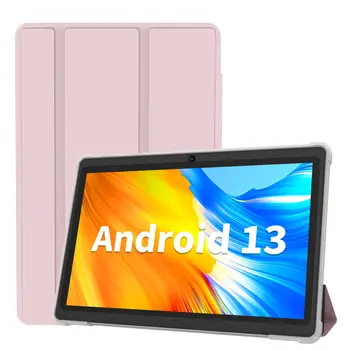 Tablet Pritom 7 cali, Android 13 Quad Core, 4 GB (2 + 2 GB wirtualnej) pamięci RAM, 32 GB pamięci ROM, Wi-Fi, podwójny aparat, USB C, ze skórzanym etui 12 best sales tablet ogniowy - №2