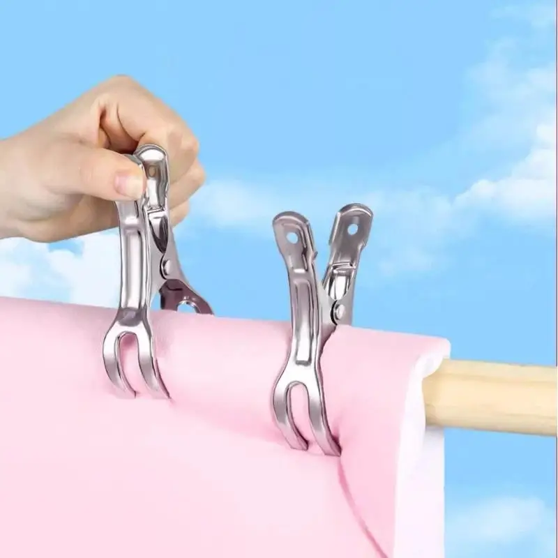 5 Stück rutschfeste, winddichte Wäscheklammern aus Edelstahl, langlebig, ideal für Socken, Handtücher, den Einsatz im Haus, im Badezimmer und auf dem Balkon. – Detail 8