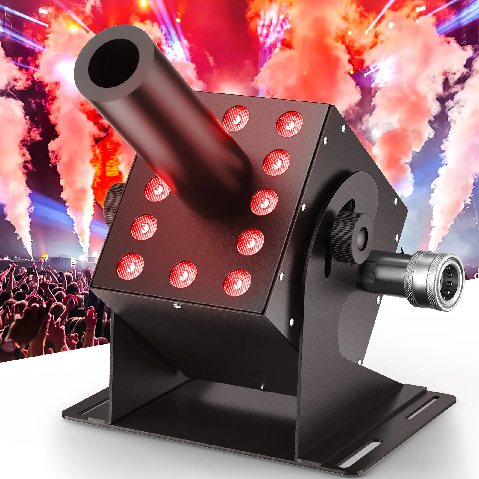 

U`King Led Co2 Smoke Fog Cryo Cannon Machine Column Rgb 3In1 Dmx Console Control Jet Machine for Dj Disco Wedding Smog Machine