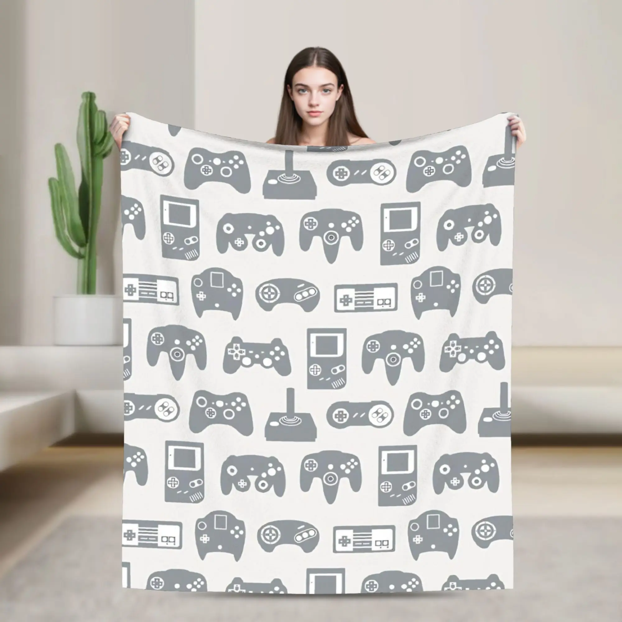 Games Console Handheld Blankets Fleece Decoration  Portable Ultra-Soft Throw Blanket for Sofa Travel Quilt