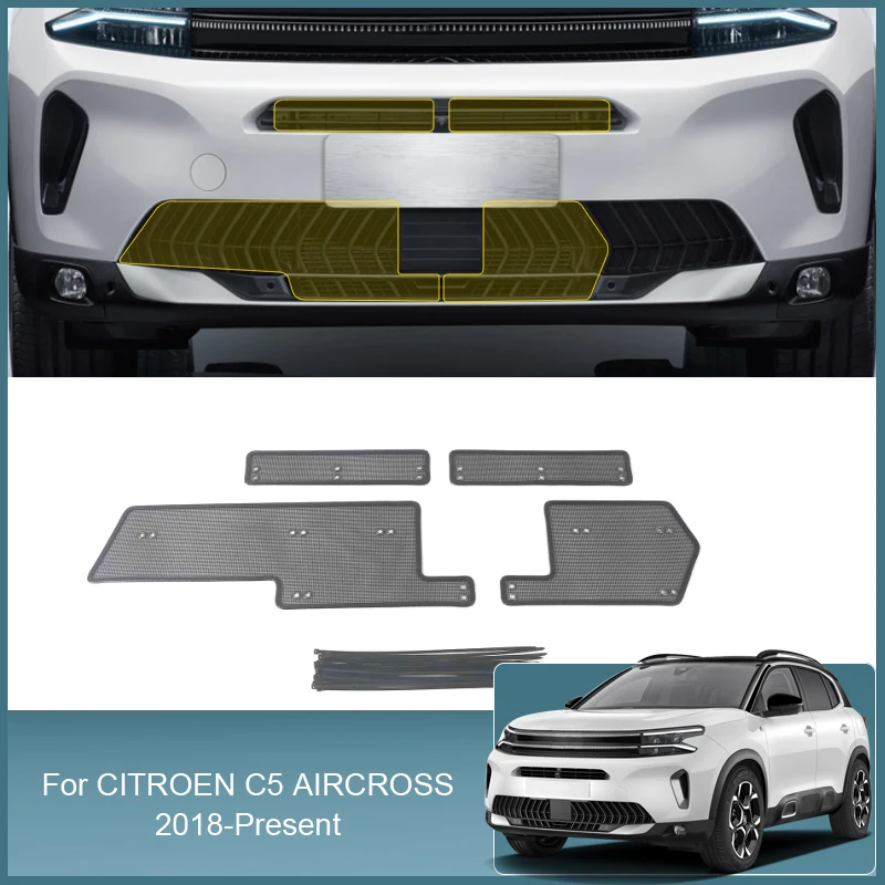 

Stainless Steel Car Insect Screening Mesh Front Grille Insert Net For CITROEN C5 AIRCROSS 2018-2025 External Auto Accessories