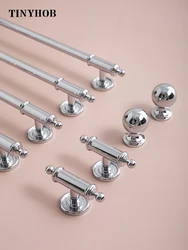 Tinyhob Bright Chrome Solid Brass Furniture Handles Wardrobe Shoe Cabinet Wardrobes Pull T-bar Knobs Pitch 160mm Long Available