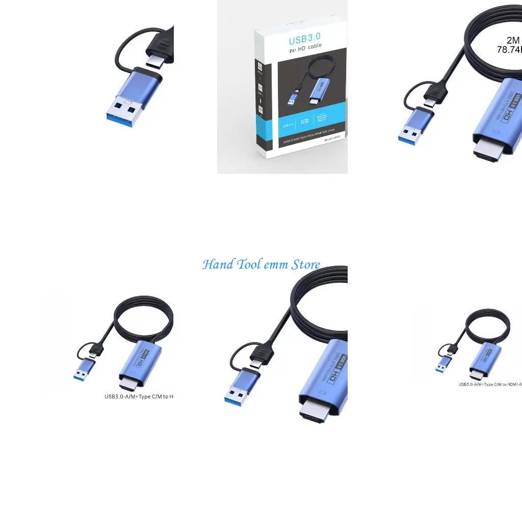 

H37F Converter USB3.0 to Conversion Cable Type-C to Ihdmi-compatible Adapter Cable Cord for PC Laptop