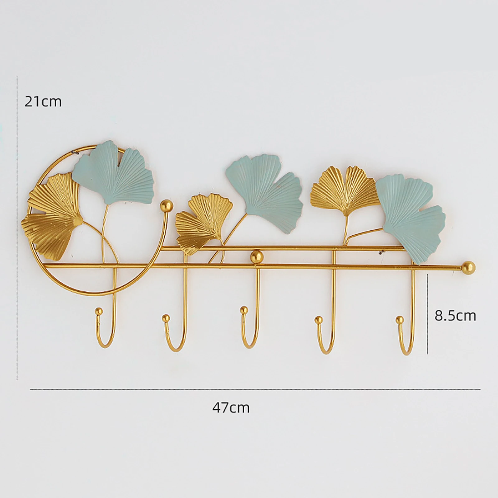 Wall Mounted Ginkgo Leaf Hook Wrought Iron Hook Entry Porch Decoration Wall Hook Wall Key Storage Hook Fitting Room Coat Hanger